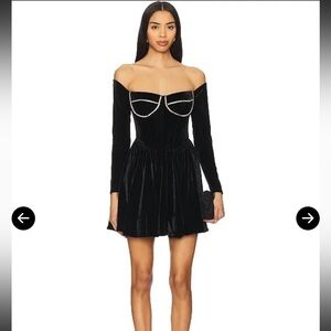 BARDOT Emlyn Velour Mini Dress - Black- 6